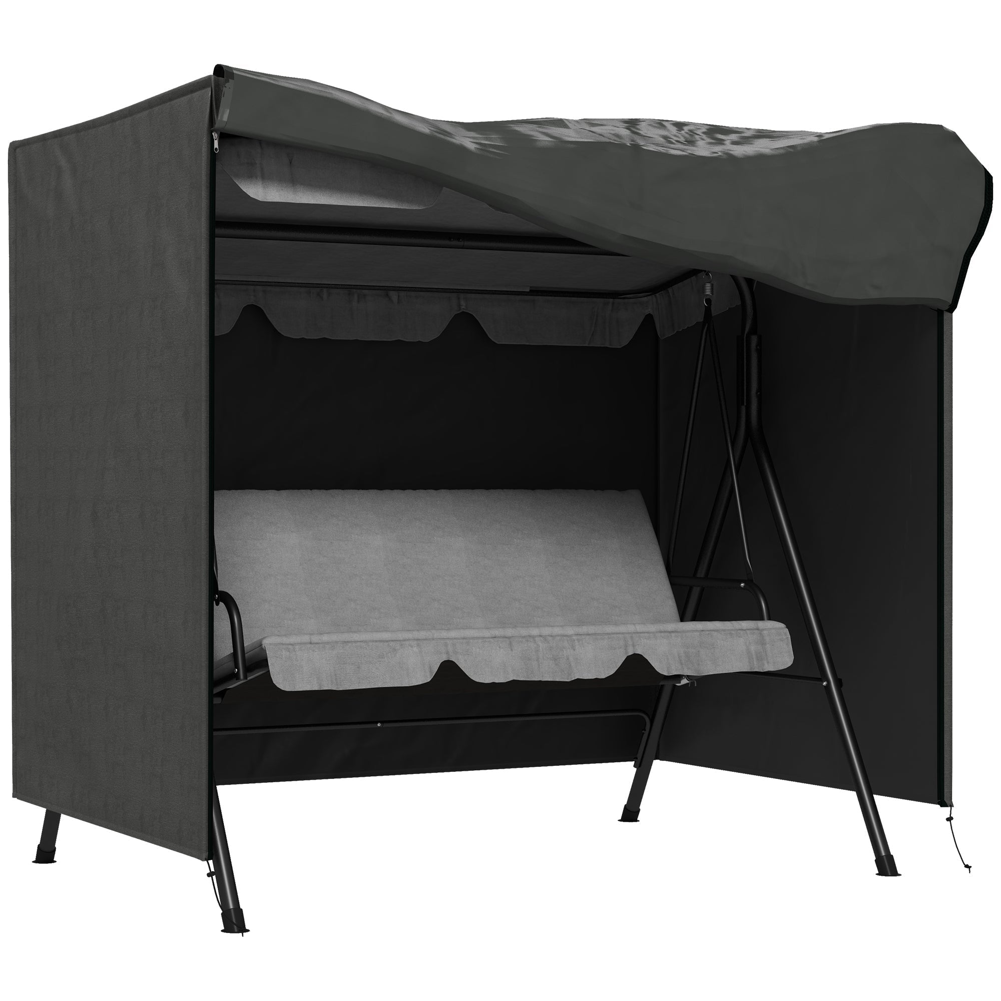 Hollywood Swing Cover 3-Seater Water-Repellent UV-Resistant 420D Oxford Fabric Dark Grey