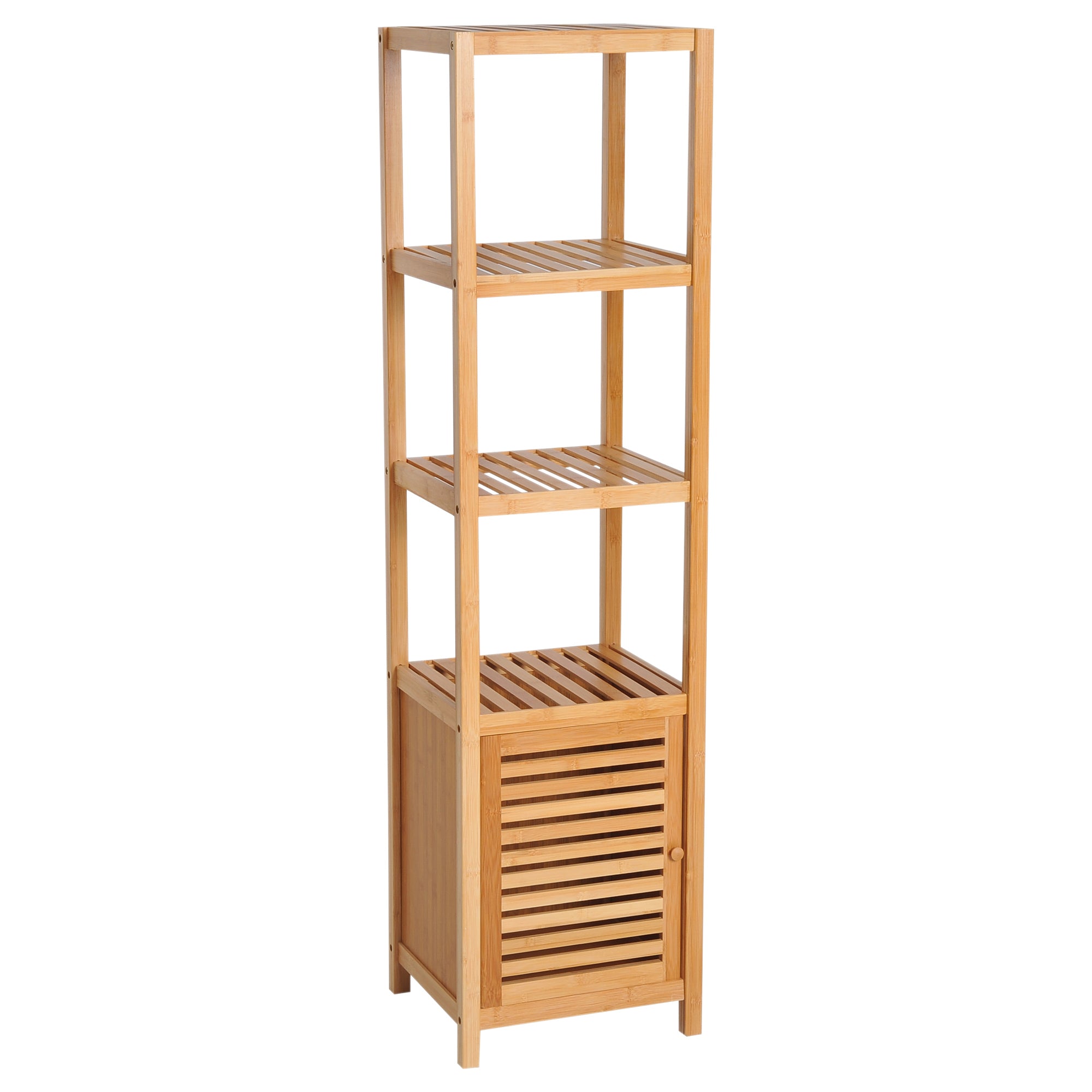 Badezimmerschrank, 3 offene Fächer, Toilettenaufbewahrung, Bambus