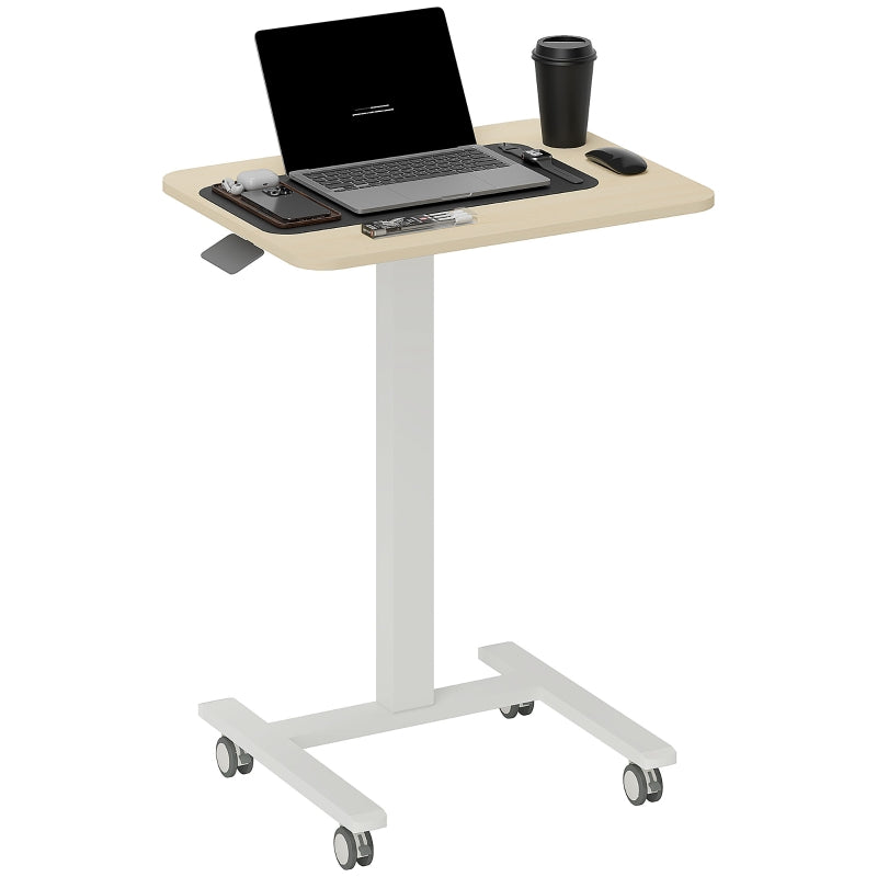 Work Desk, Height Adjustable 68-108cm, Wood-Effect/White