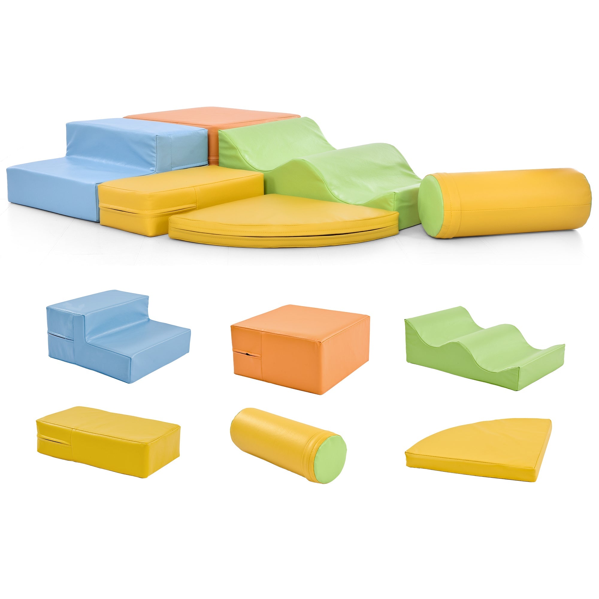6-piece giant building blocks for romping, climbing, sliding, and crawling, colorful