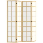 Folding Screen 4-part 160 x 170 cm Room Divider Natural