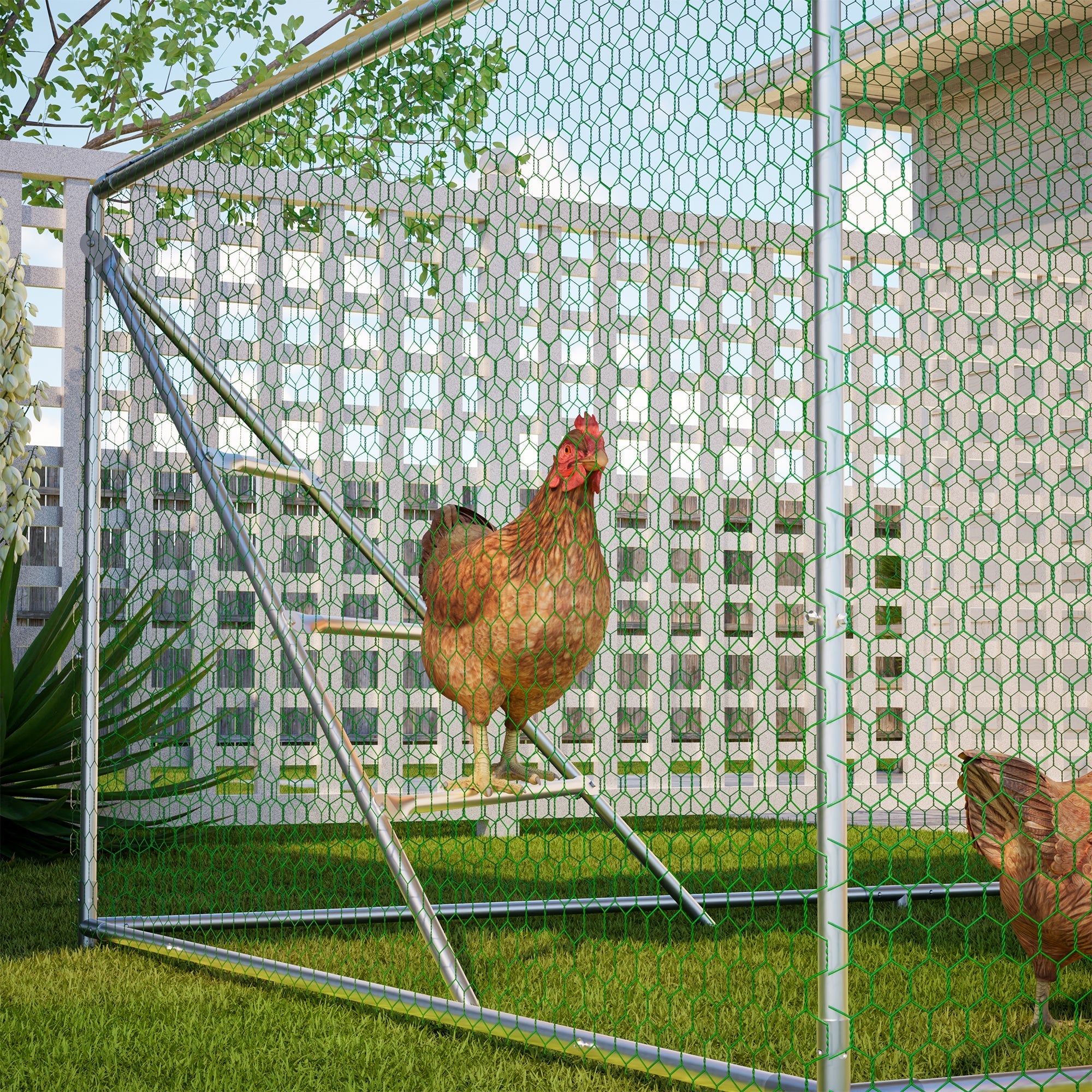Chicken Coop Aviary 3x2m Weatherproof Metal Frame