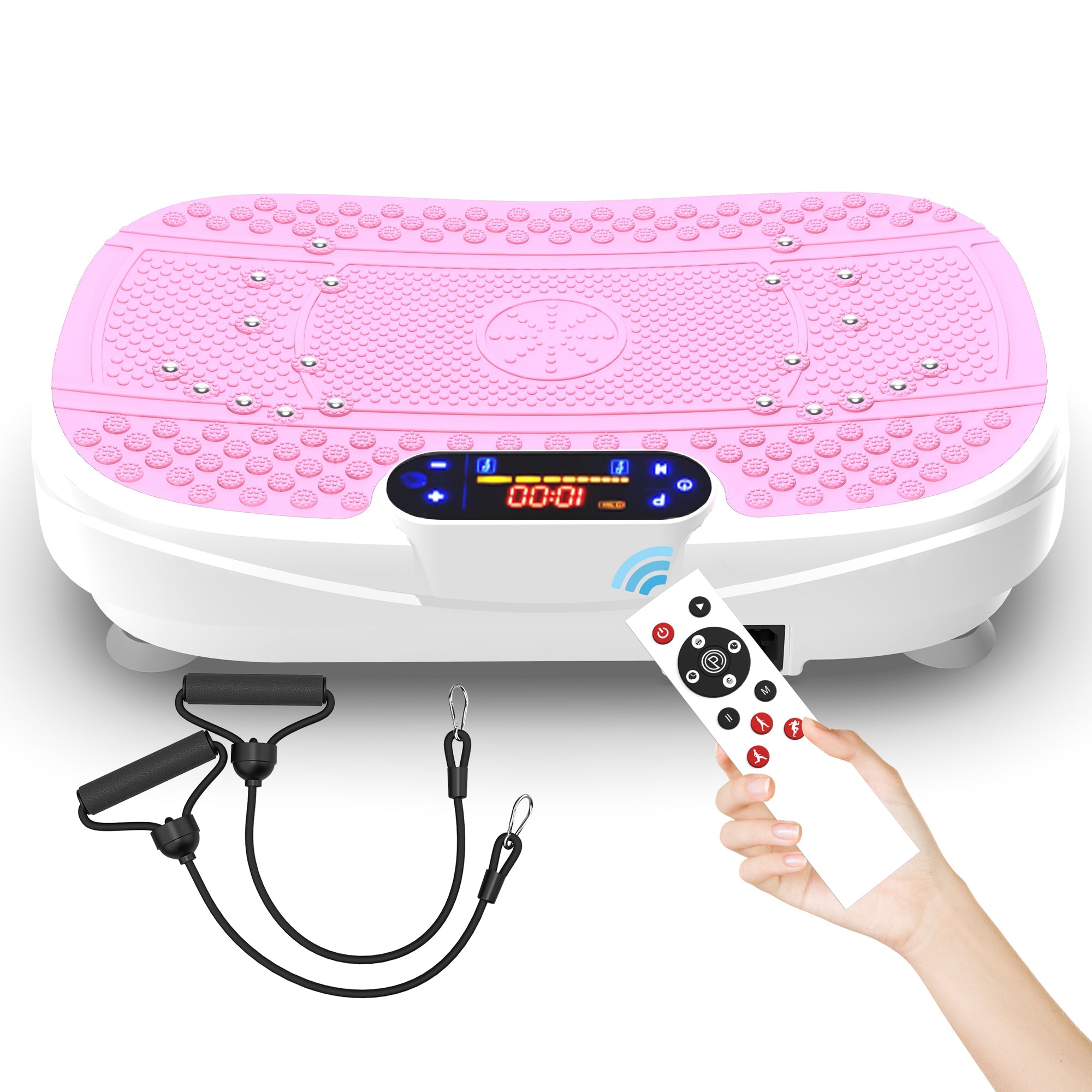 Vibration Plate Trainer Whole Body Fitness Resistance Bands Speed Control