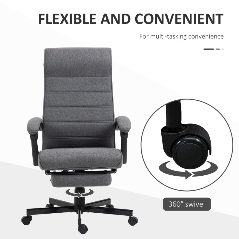 Office Chair Adjustable Height Swivel with Rolling Wheels, Grey