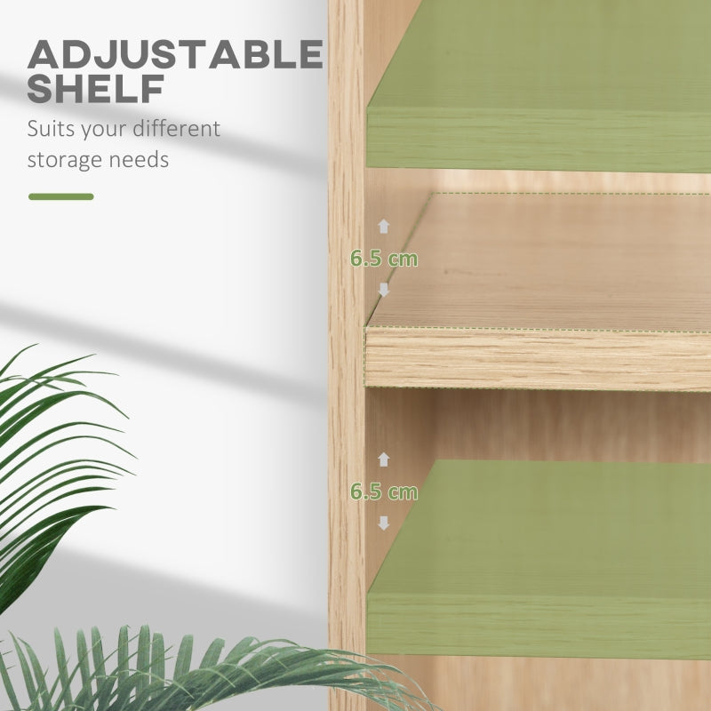 2 Tier Bookshelf Low Bookcase Adjustable Shelf Engineered Wood Natural