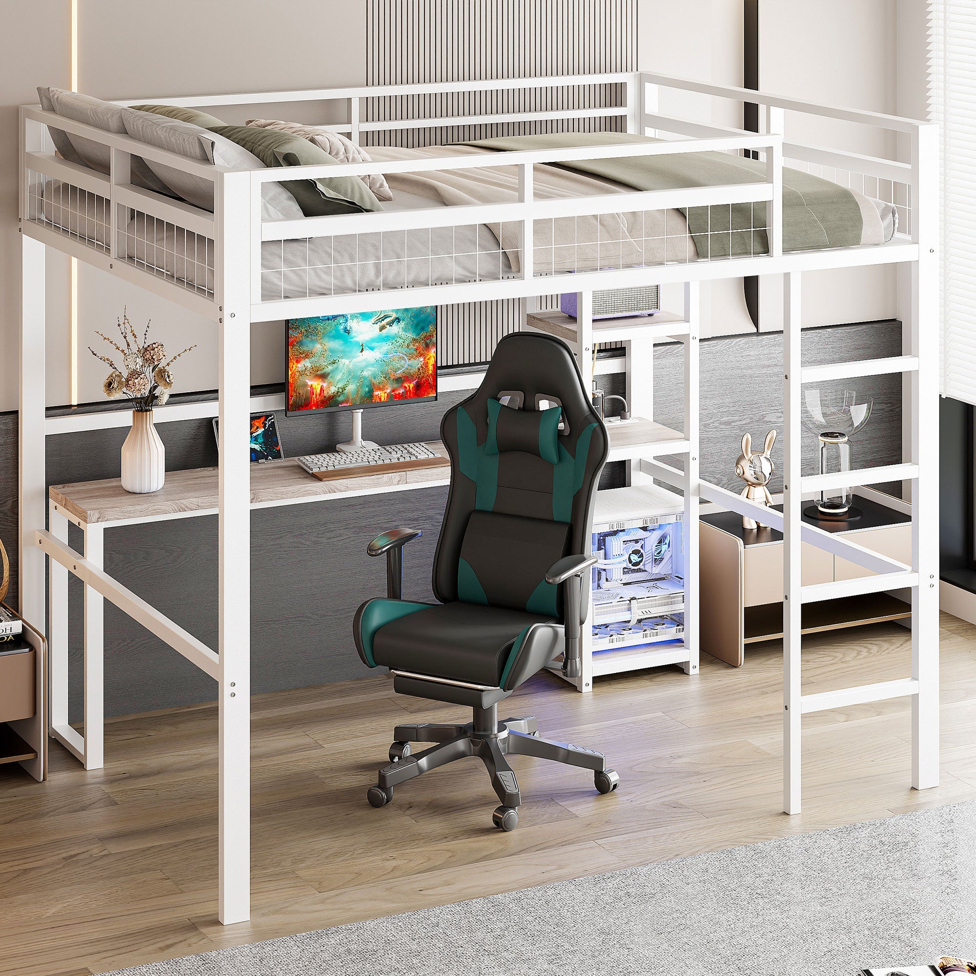 Single pink bed with storage