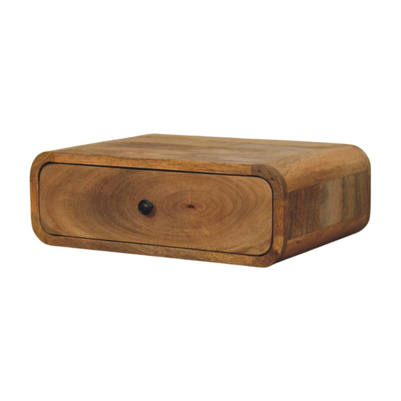 Avora Wall-Mounted 1 Drawer Nightstand, Solid Wood Brown