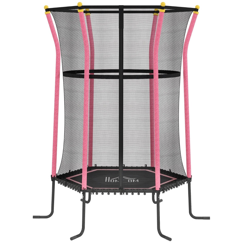 Kids Trampoline Mini Bouncer with Safety Net - Pink