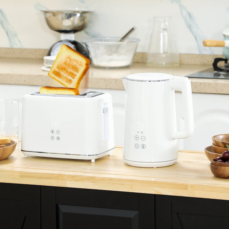Kettle Toaster Set, 1.5L, 2 Slices, 2200W, White
