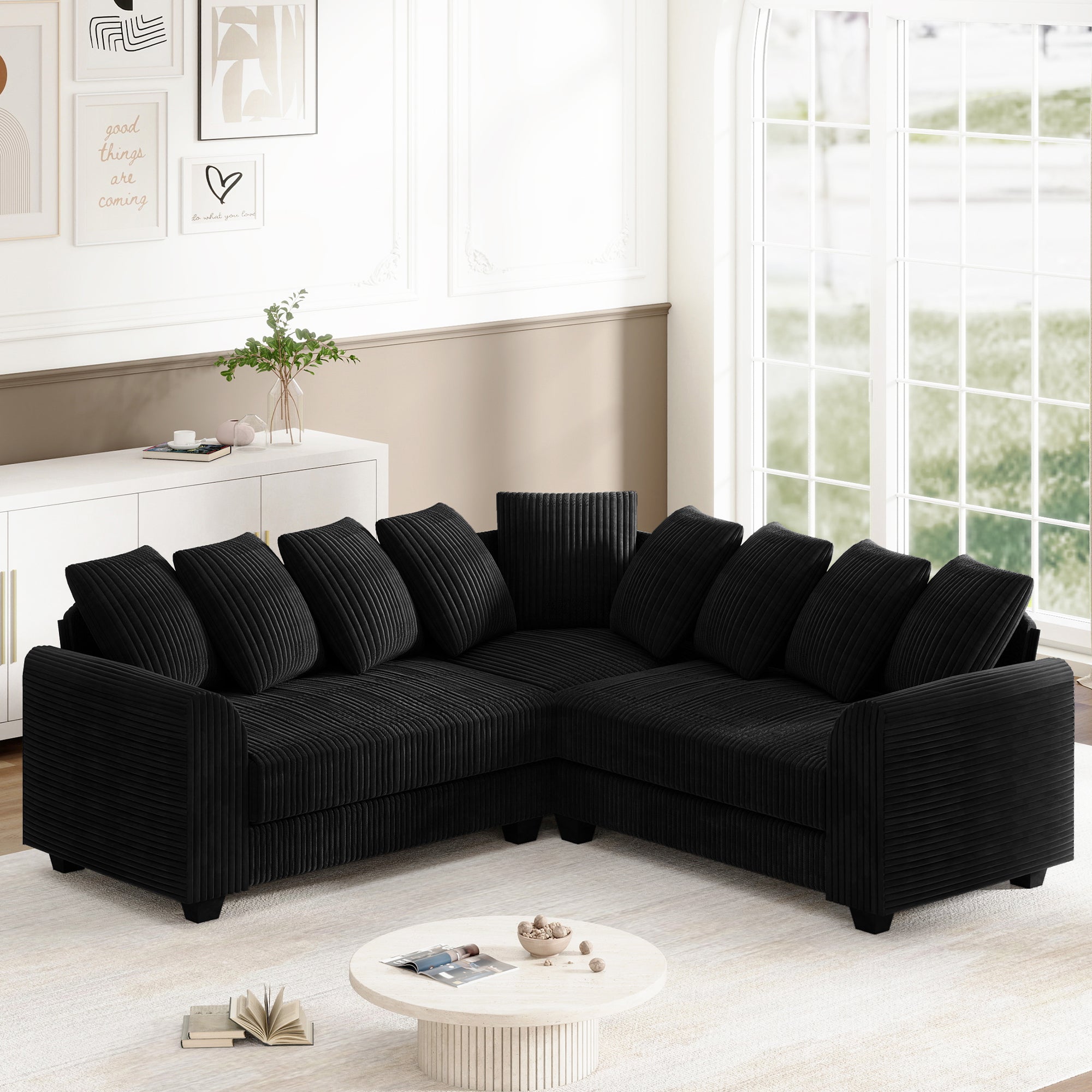 Modular Combination Sofa L-Shaped Corner Module Steering Cushions