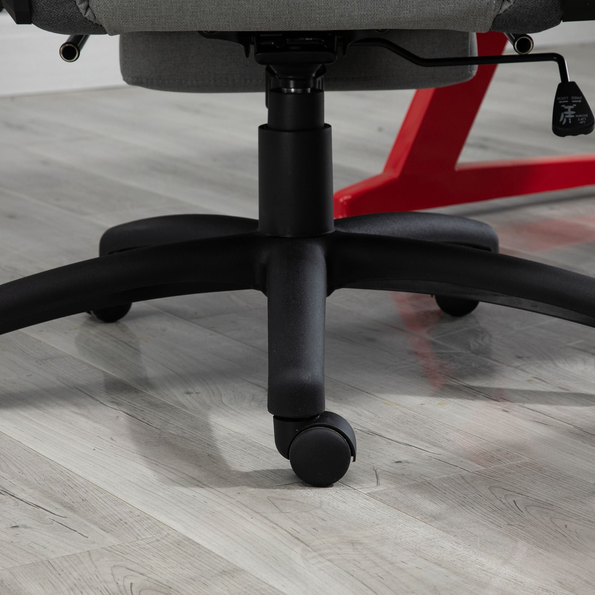 Vinsetto Office Chair, Adjustable Armrests, Lumbar Cushions, Rocker Function, Grey Fabric