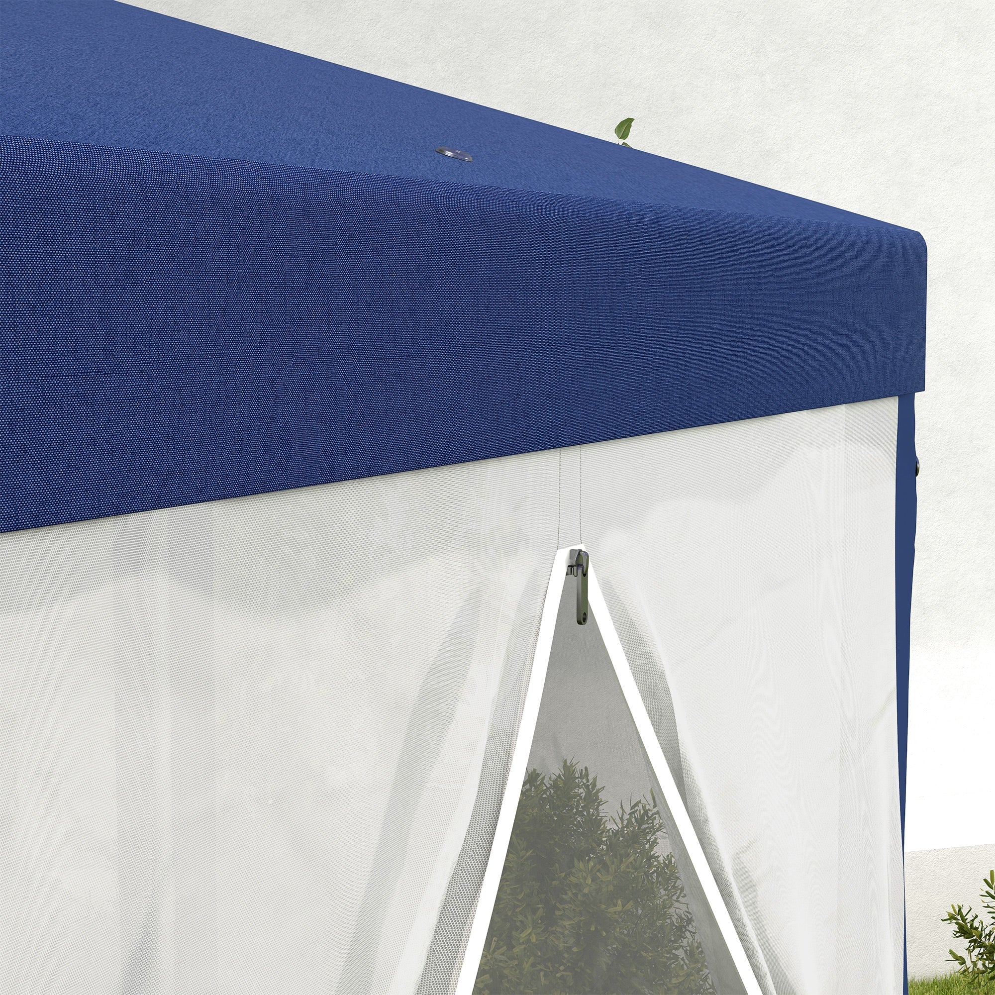 Pavillon Hexagonal 4x3m Wasserabweisend Stabil Winterfest Blau