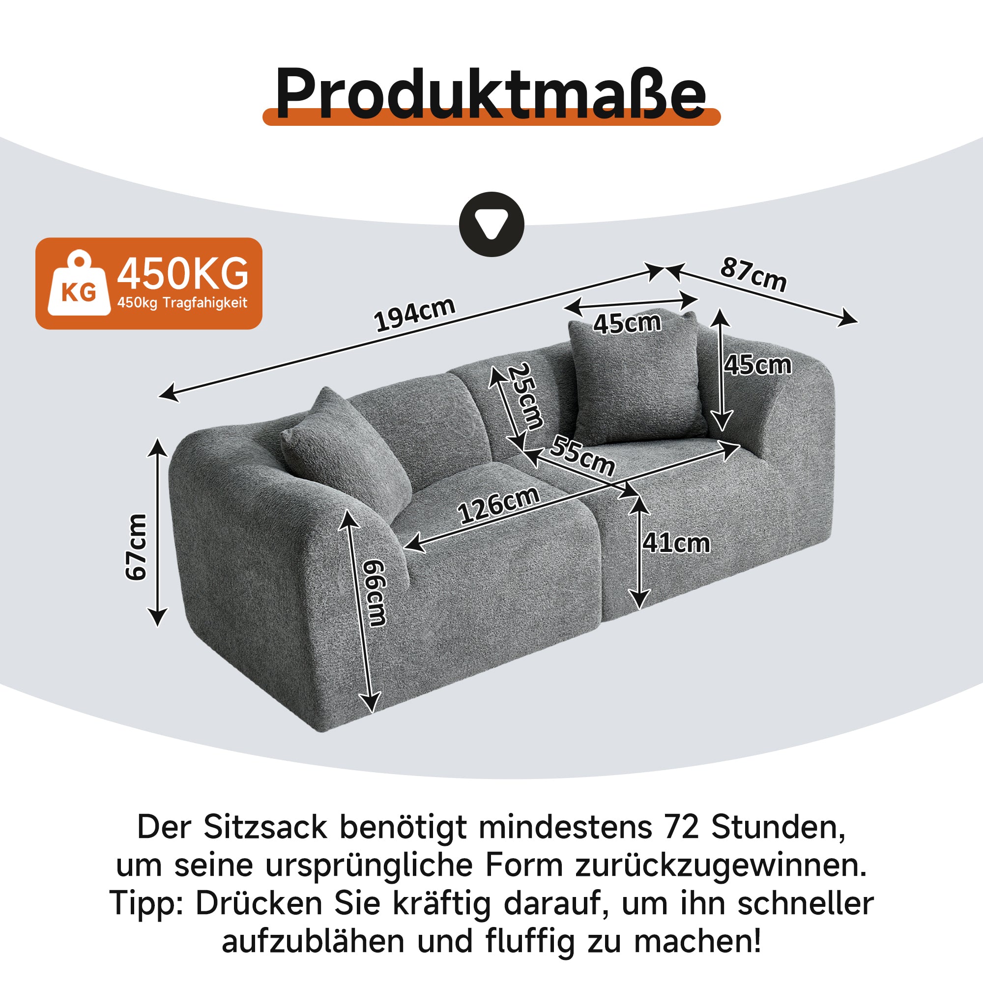 Modern Loveseat 2-Seater Space-Saving with Cushions - Velvet