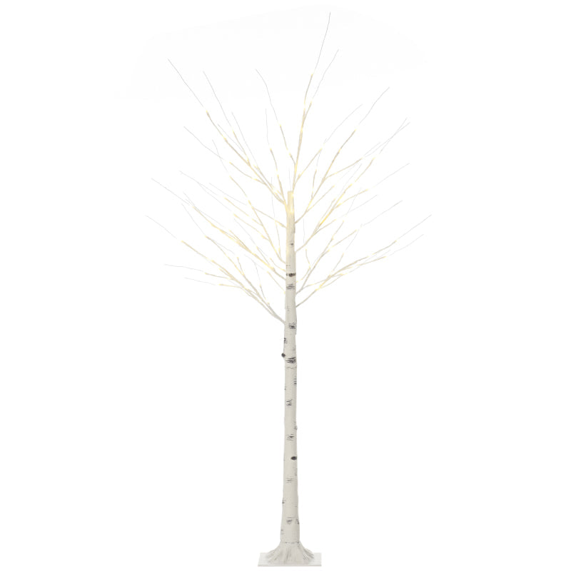 Artificial Birch Tree, LED Warm White Light, Realistic White Bark