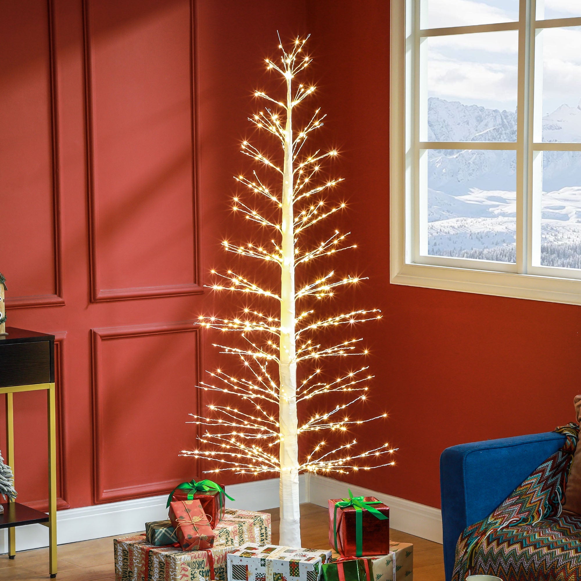 Artificial Light Tree, 180cm, 810 LEDs, Indoor Outdoor, White
