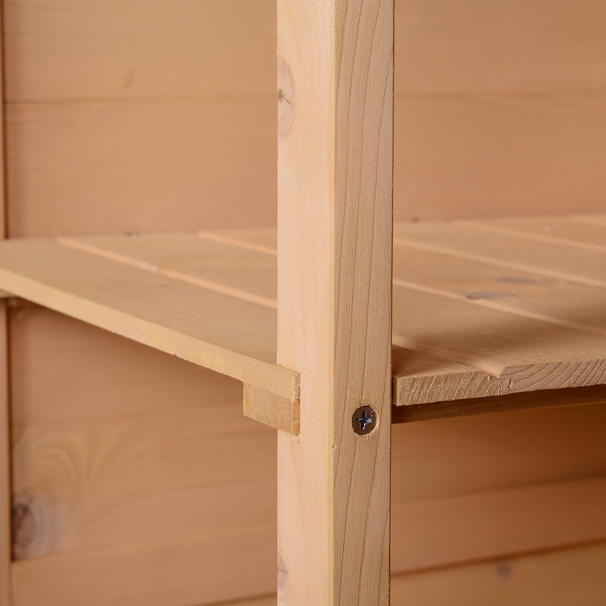 Garden Shed Tool Shed with Shelves Fir Natural Wood