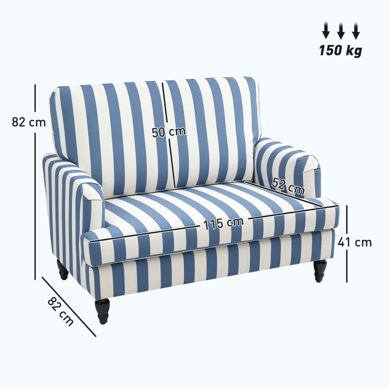 Modern Cuddle Chair, Velvet Single Sofa Armchair, Blue and White