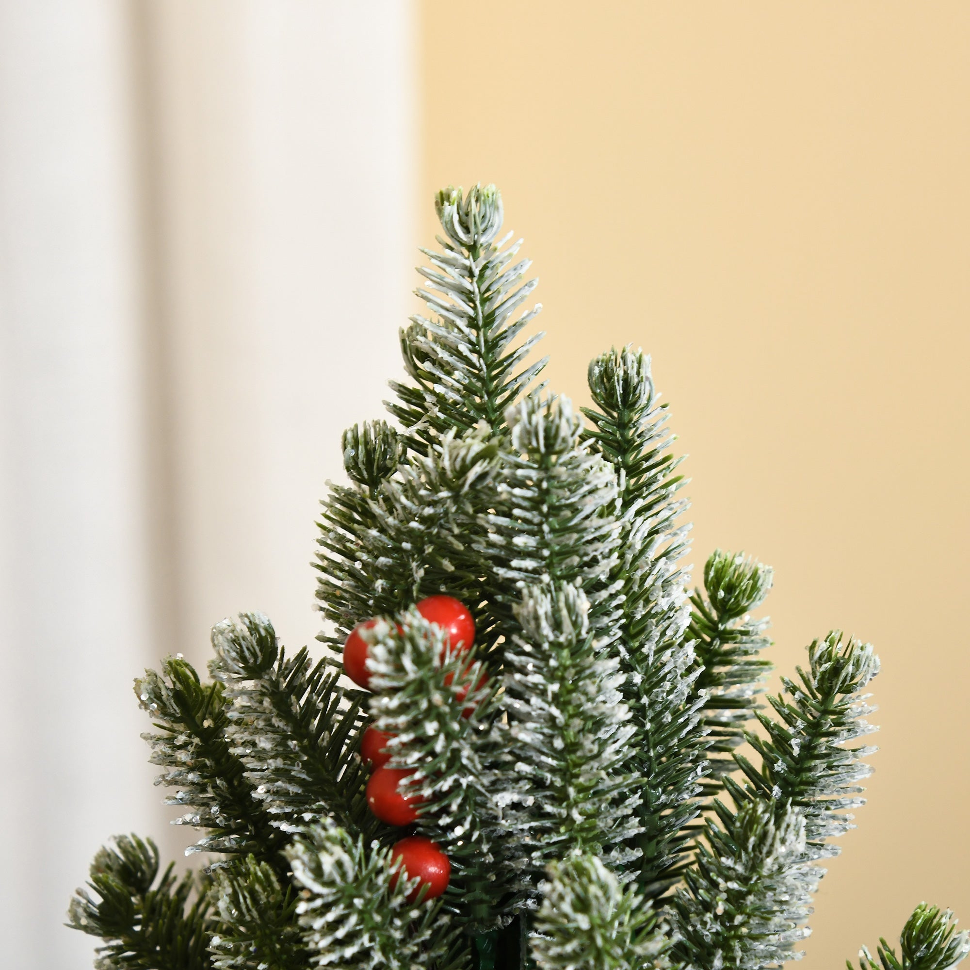 Artificial Christmas Tree Table 170 Branches Snowy Berries Pine Cones Plastic