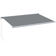 4x3m Retractable Awning, Full Cassette Electric/Manual with Remote Controller, Grey