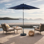 9 Ft Double Sided Outdoor Umbrella Rectangular Large with Crank, Navy Blue