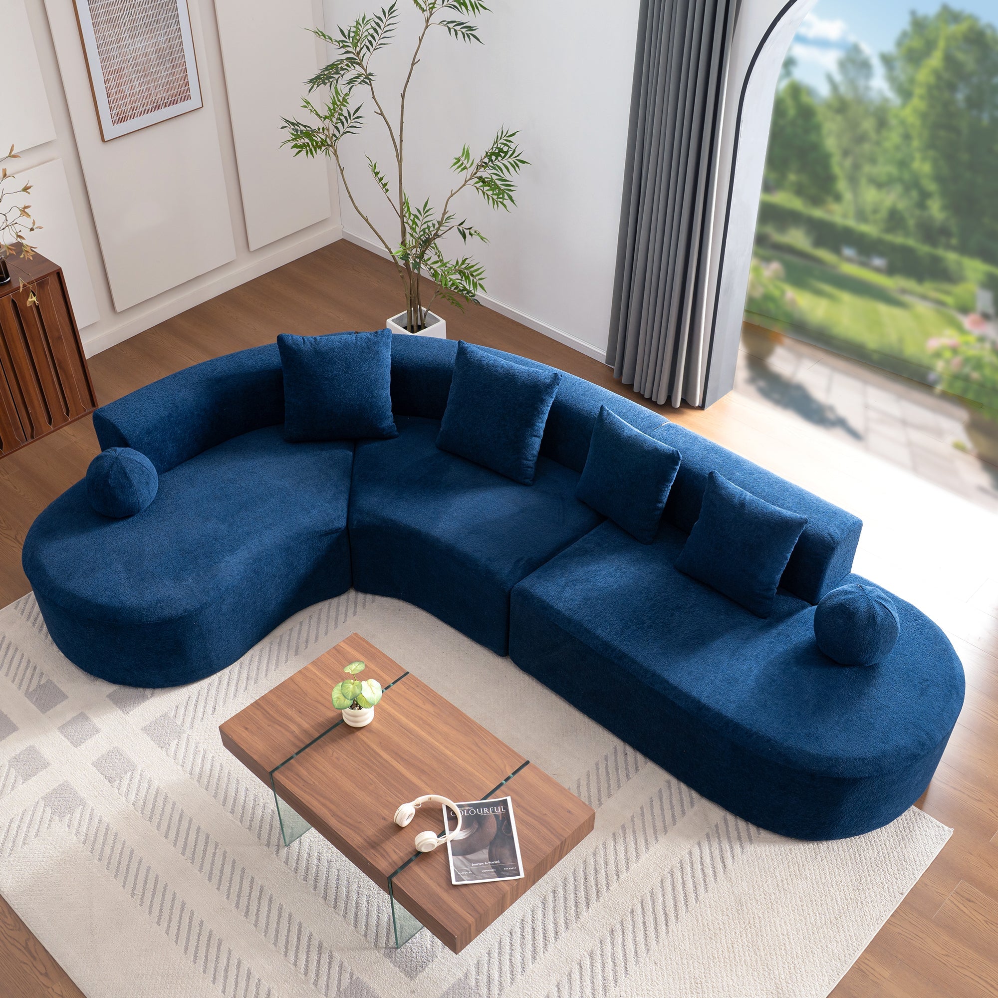 Cloud Sofa, Large L-Tier Arched Plush Design