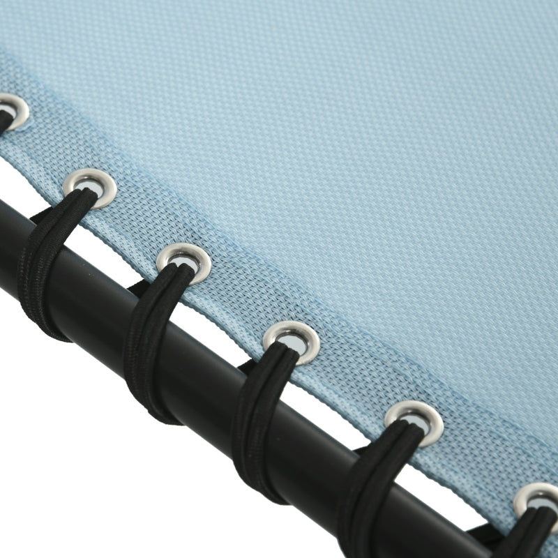 Sun Lounger Foldable Metal Frame Breathable Cover - Teal