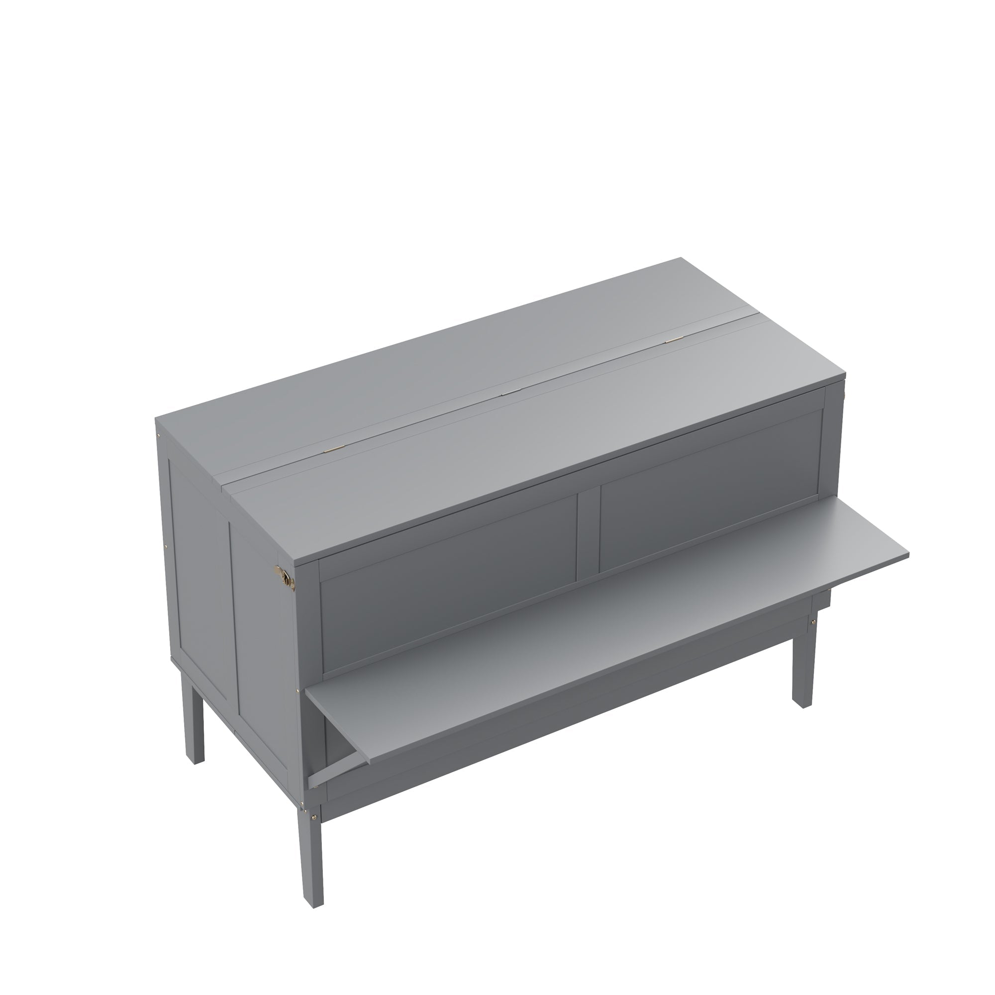 Wall Bed, 140x200cm with Slatted Frame, Grey
