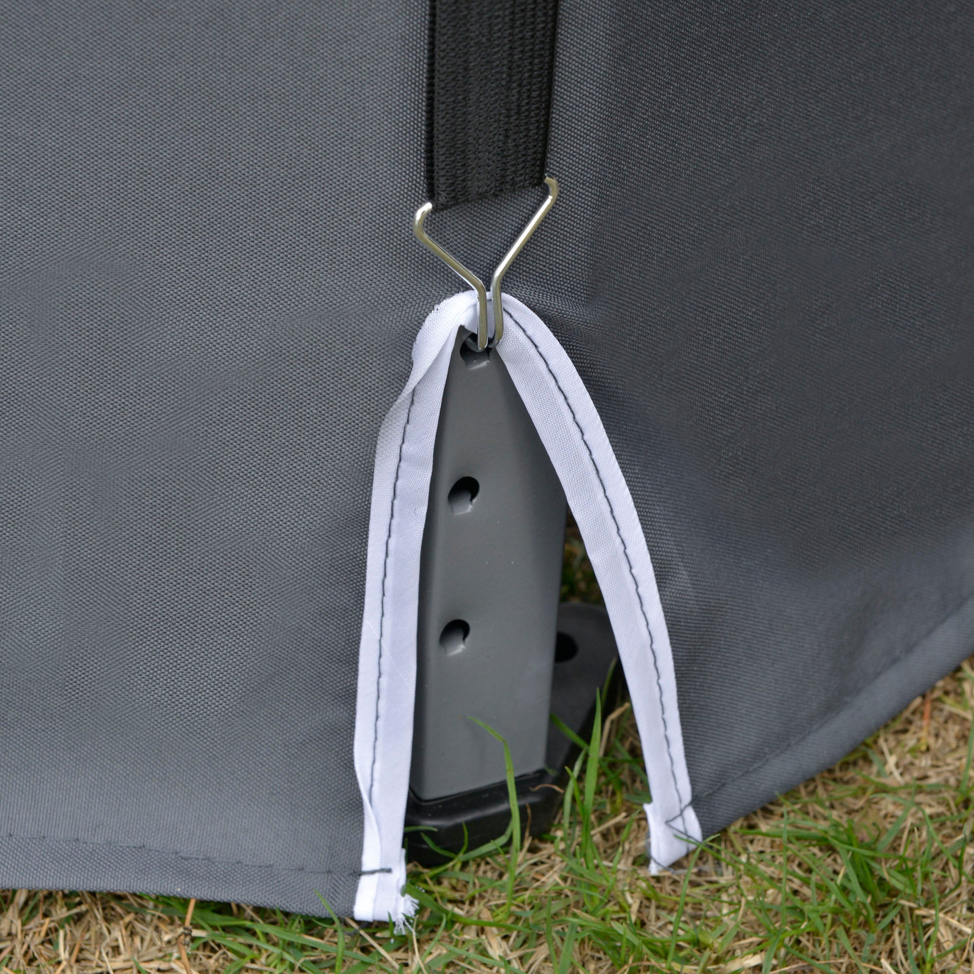Pop Up Gazebo Hexagonal Canopy Tent with 6 Mesh Sidewalls, Grey