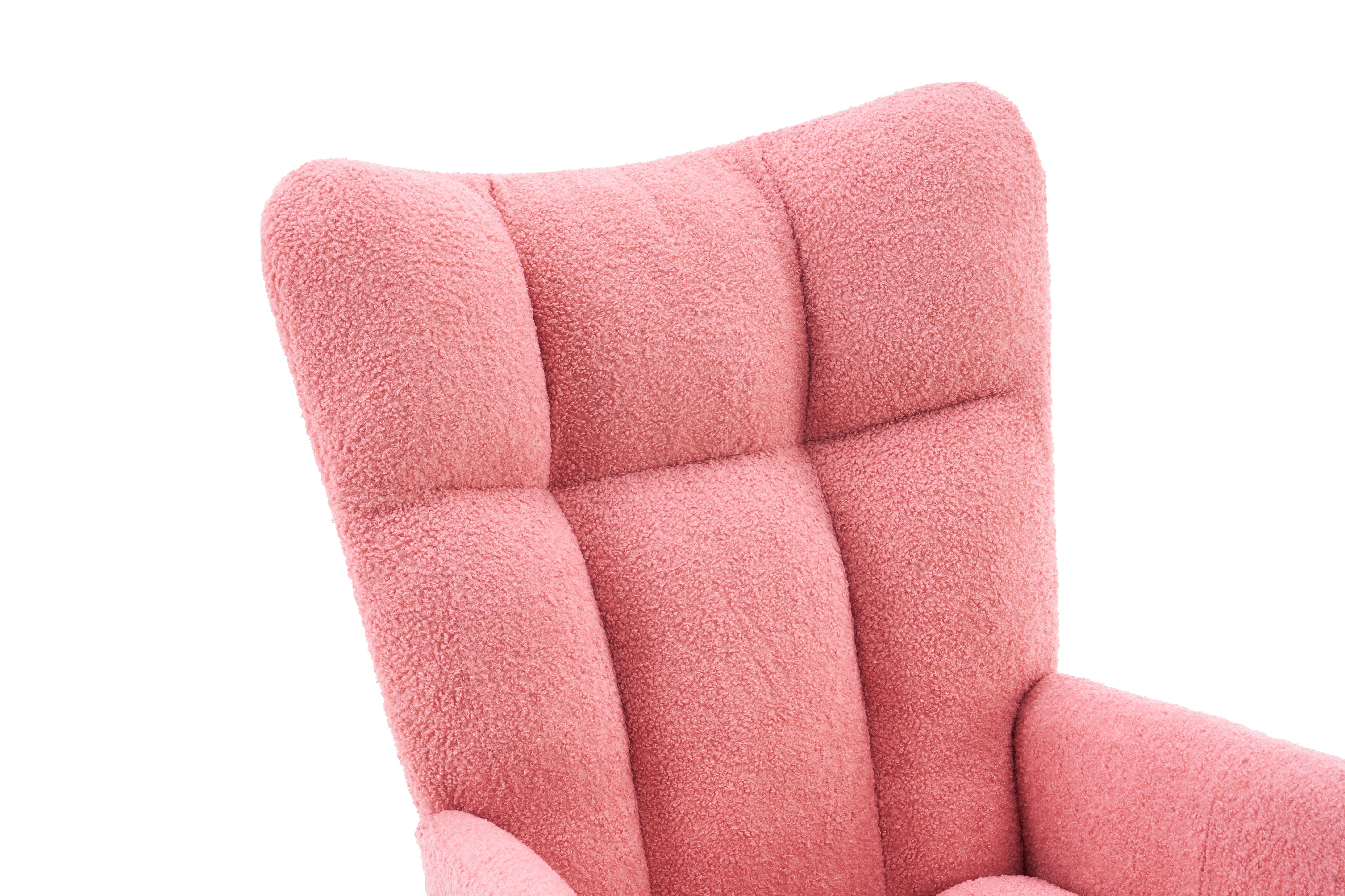 Rocking Chair Modern High Back Armrests - Pink