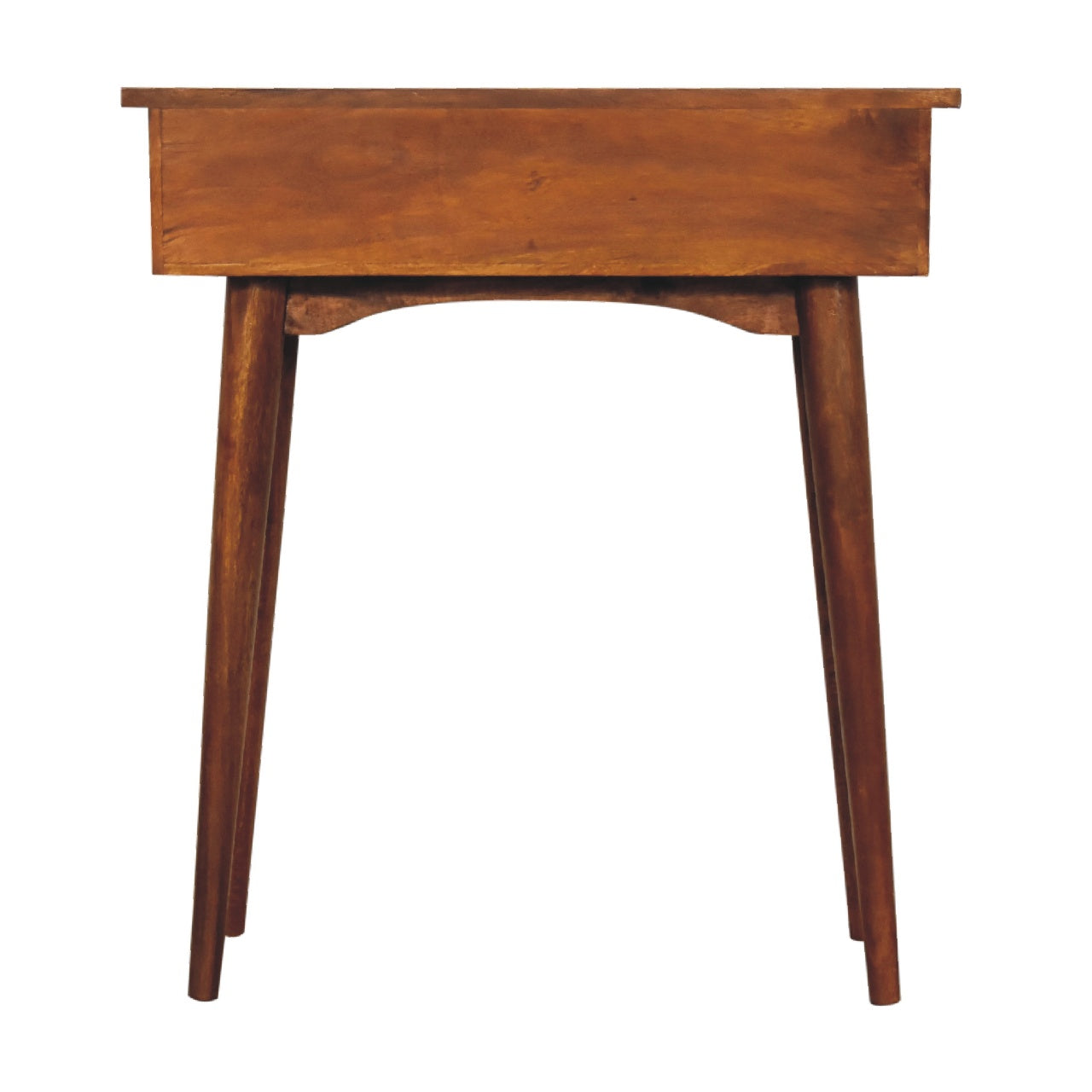 Solid Wood Mini Hallway Console, 2 Drawers, Brown