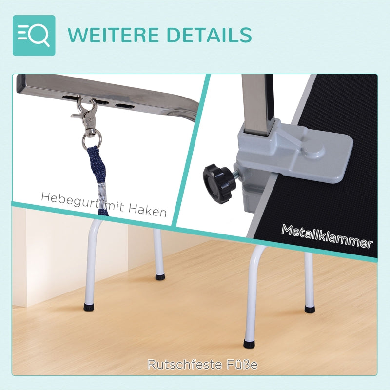 Grooming Table, Foldable Pet, Dogs & Cats, Metal Black