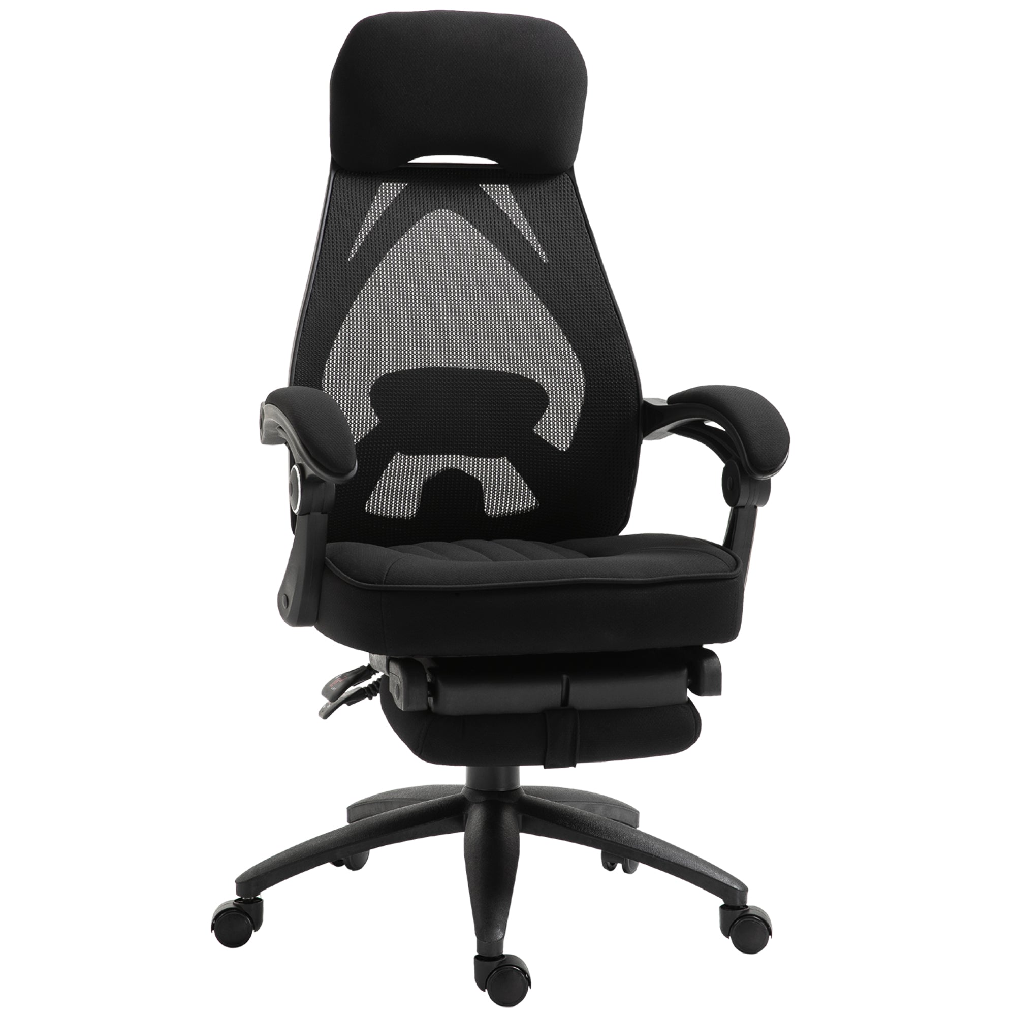Office Chair, High Back Swivel Adjustable Height with Footrest, Black