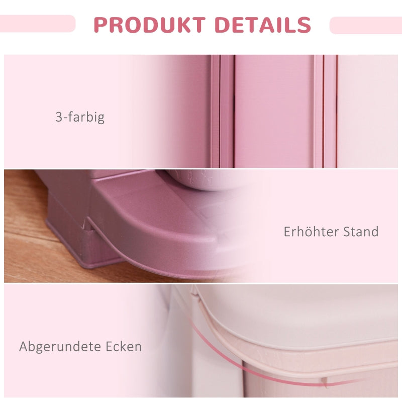 Toy Storage, 3-Tier Chest of Drawers, Pink