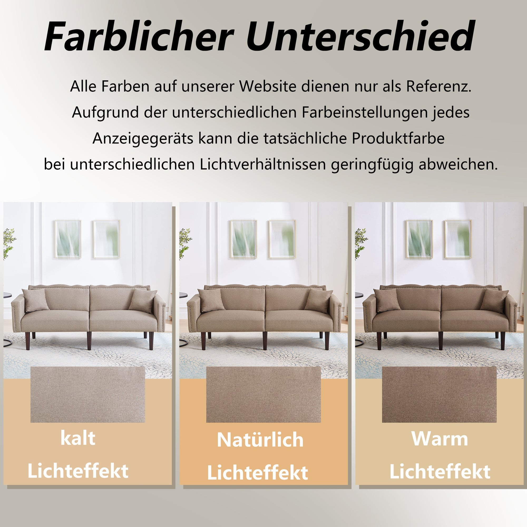 2-in-1 Multifunctional Sofa Bed, Two-Seater Reclining with Adjustable Backrests, High-Density Foam, Cotton Linen