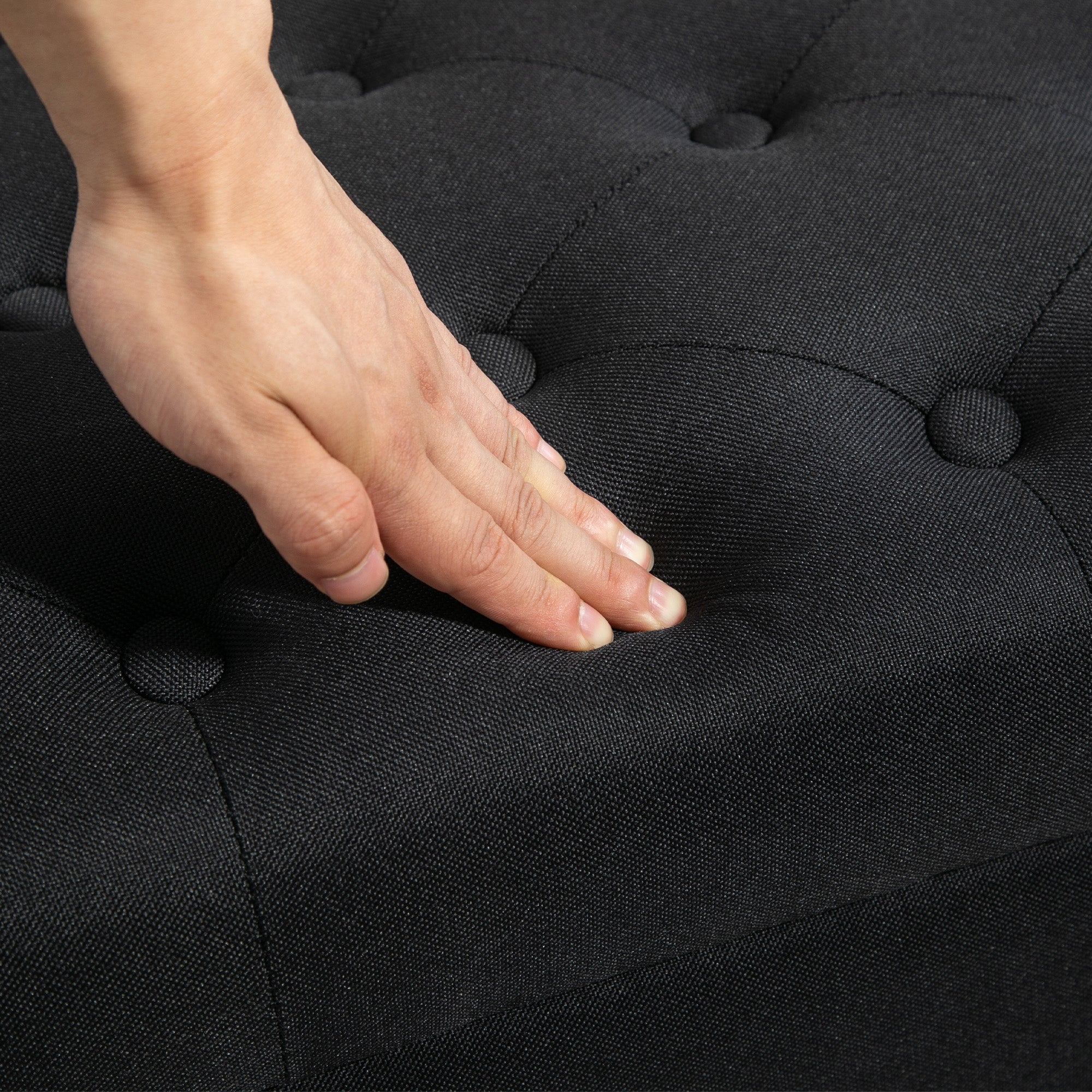 Upholstered Bench with Storage, Hallway Bedroom Living Room, Black