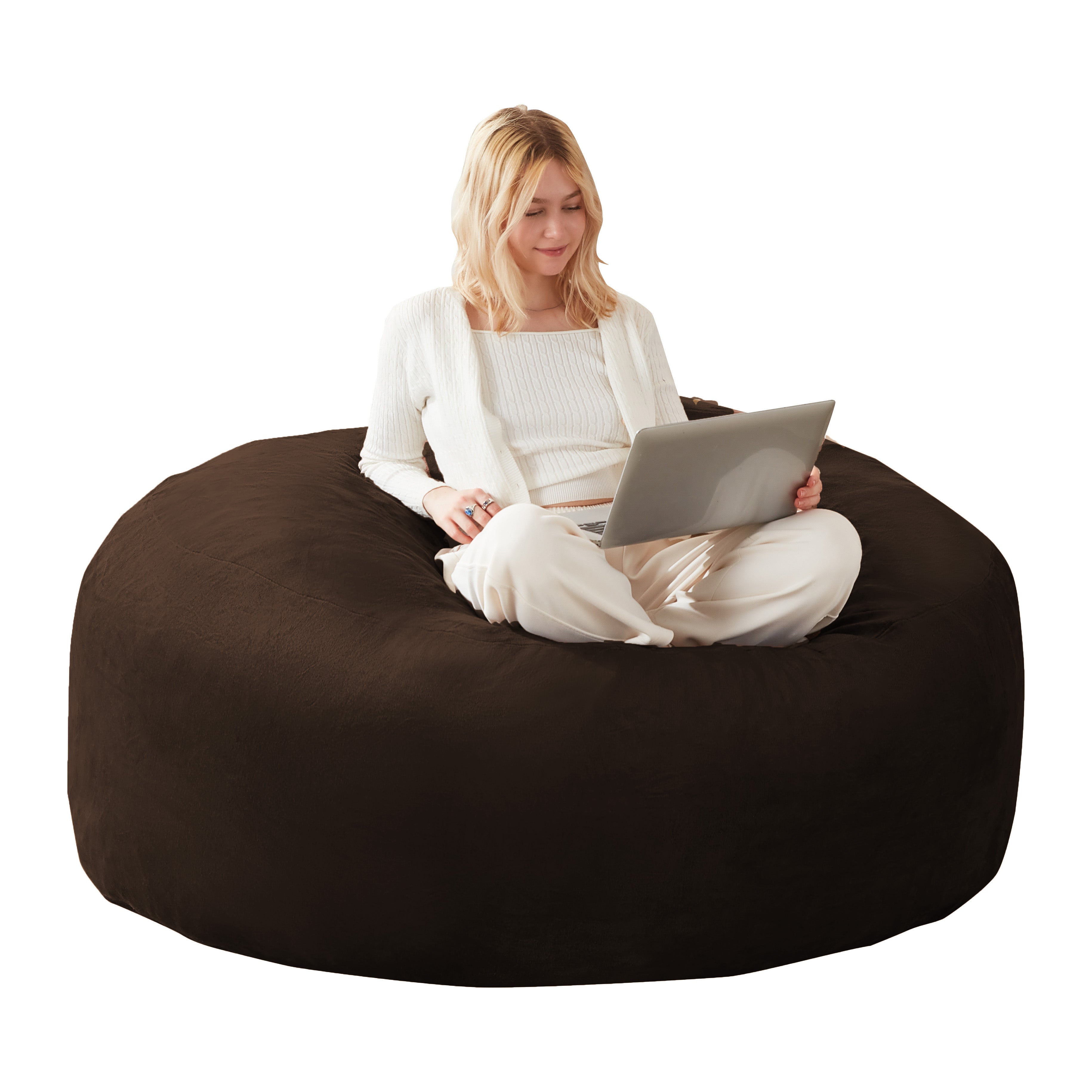 150 Beanbag Sofa Chair, Soft Comfortable Reading, Brown