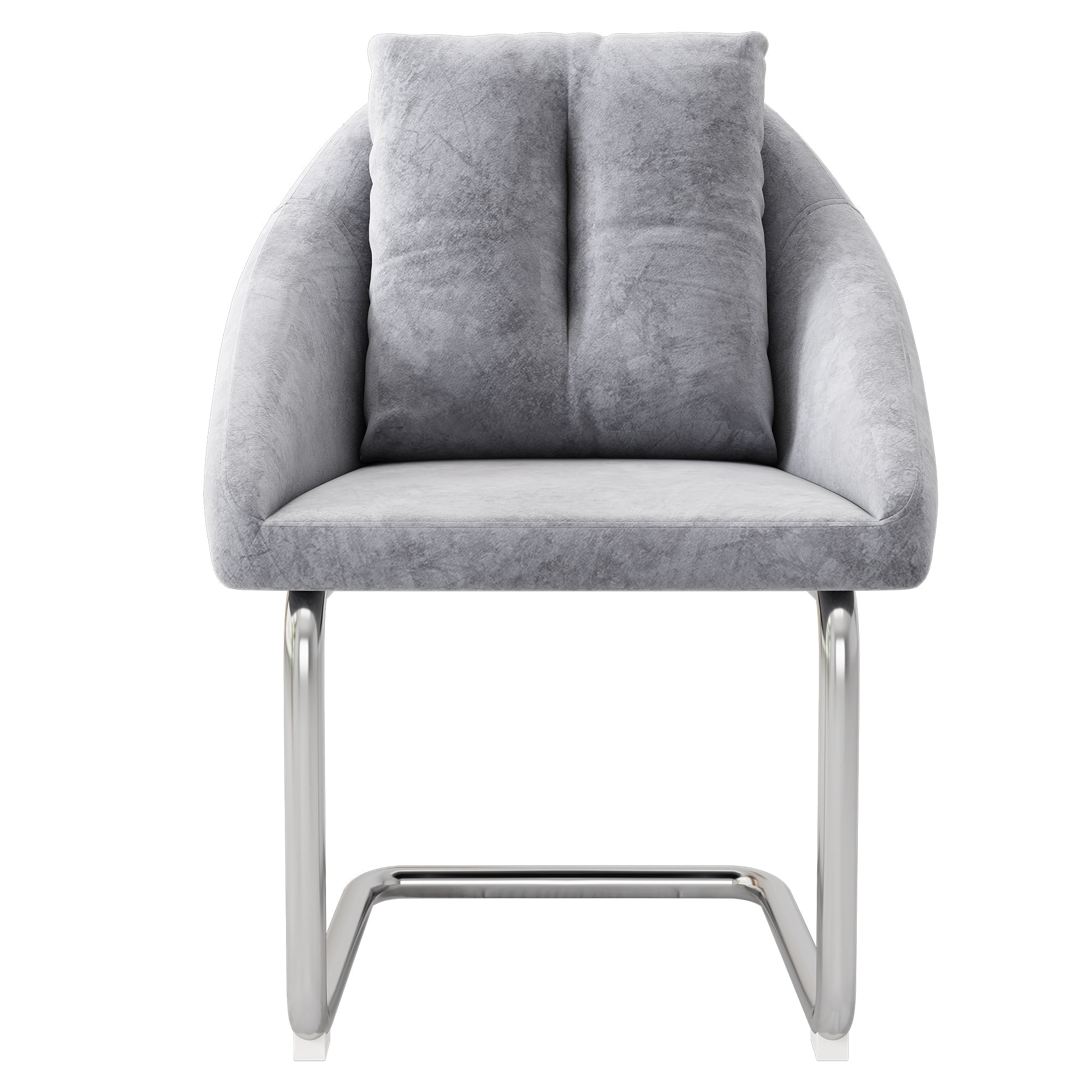 Velvet Dining Chair Set of 2 Swivel Cushions Curved Legs - Grey