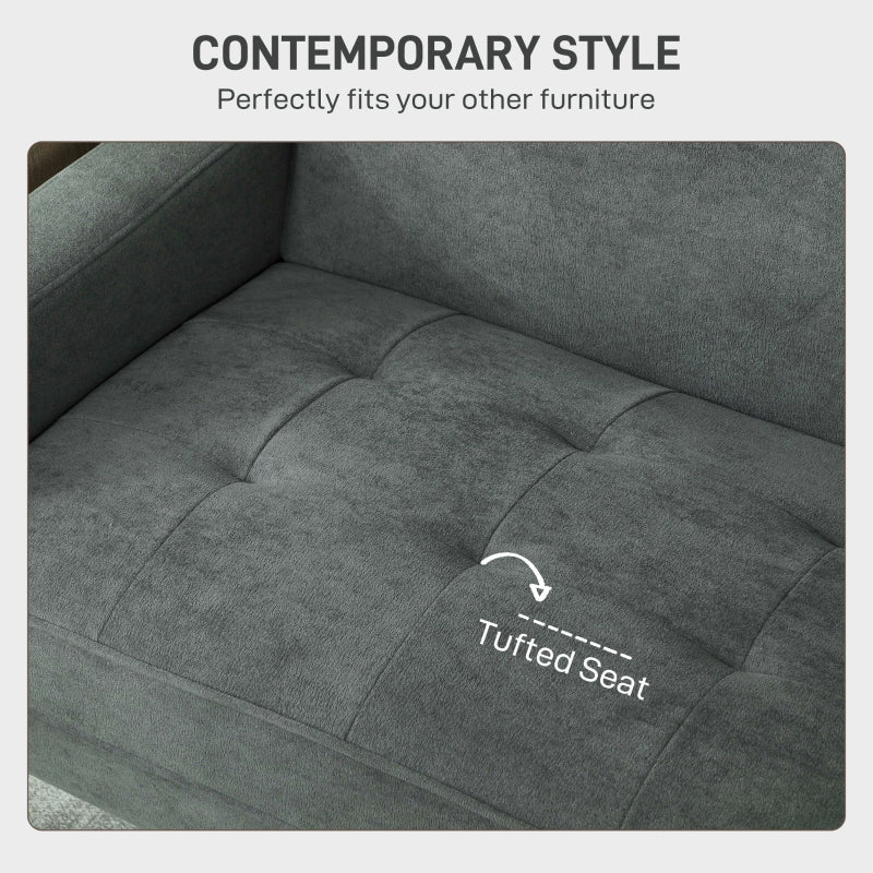 Two-Seater Sofa Velvet-Feel Grey