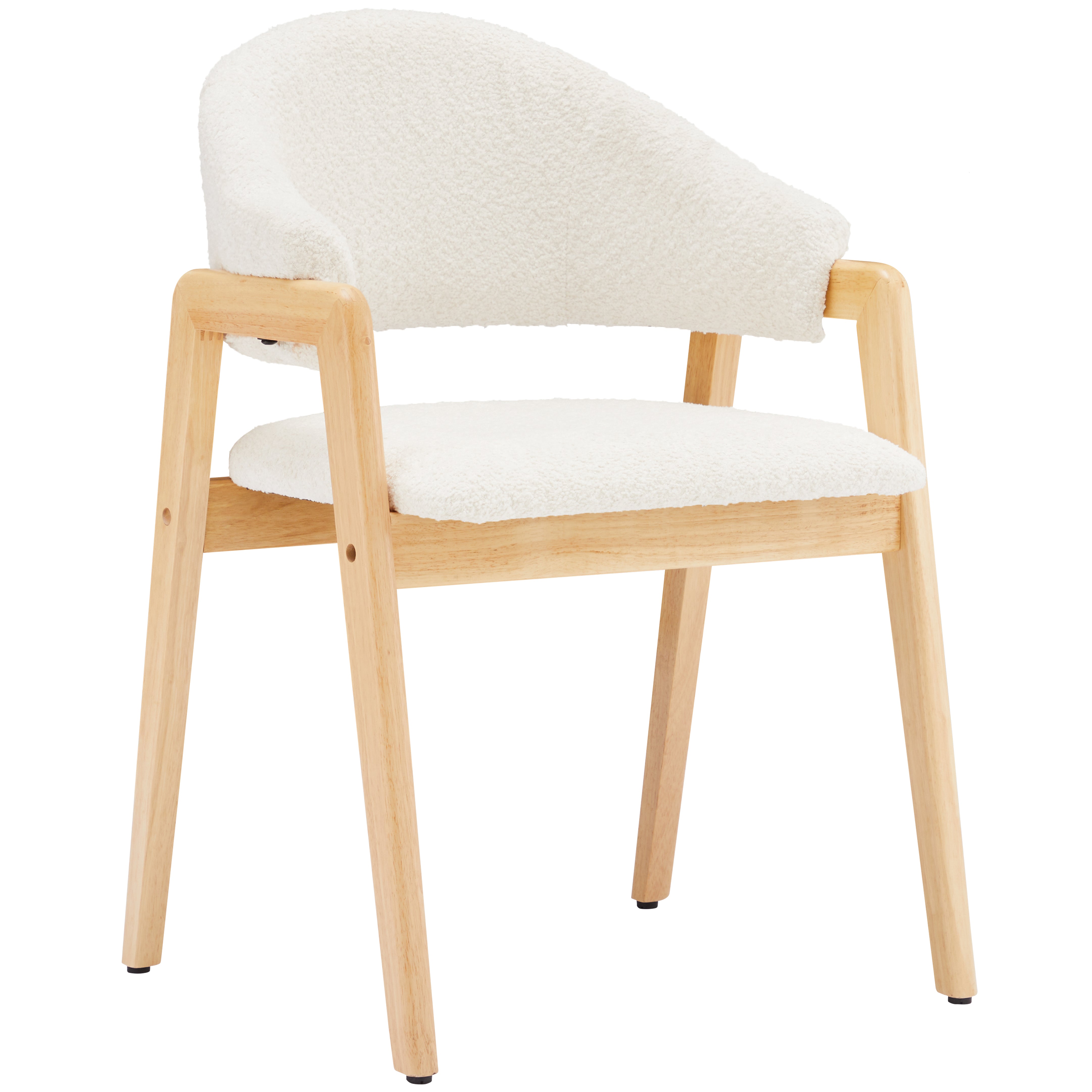 Teddy Chairs Set of 2 Ergonomic Curved Backrests - White