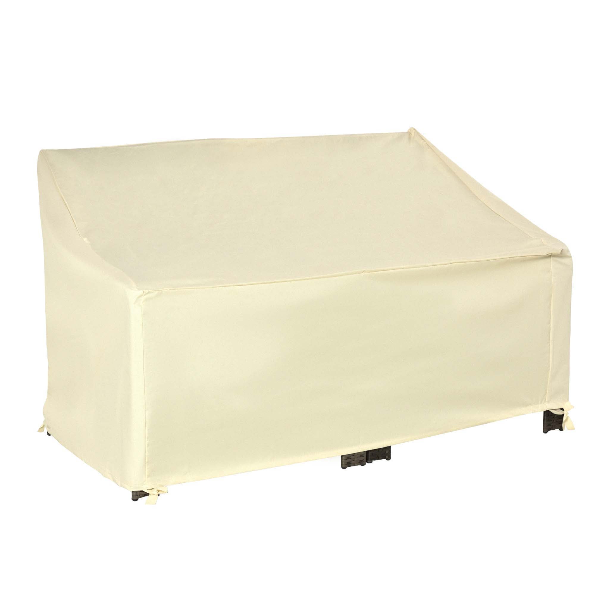 Möbelbezug, 2-Sitzer-Sofaschutz wasserdicht für Garten und Terrasse, Beige 600D Oxford-Gewebe