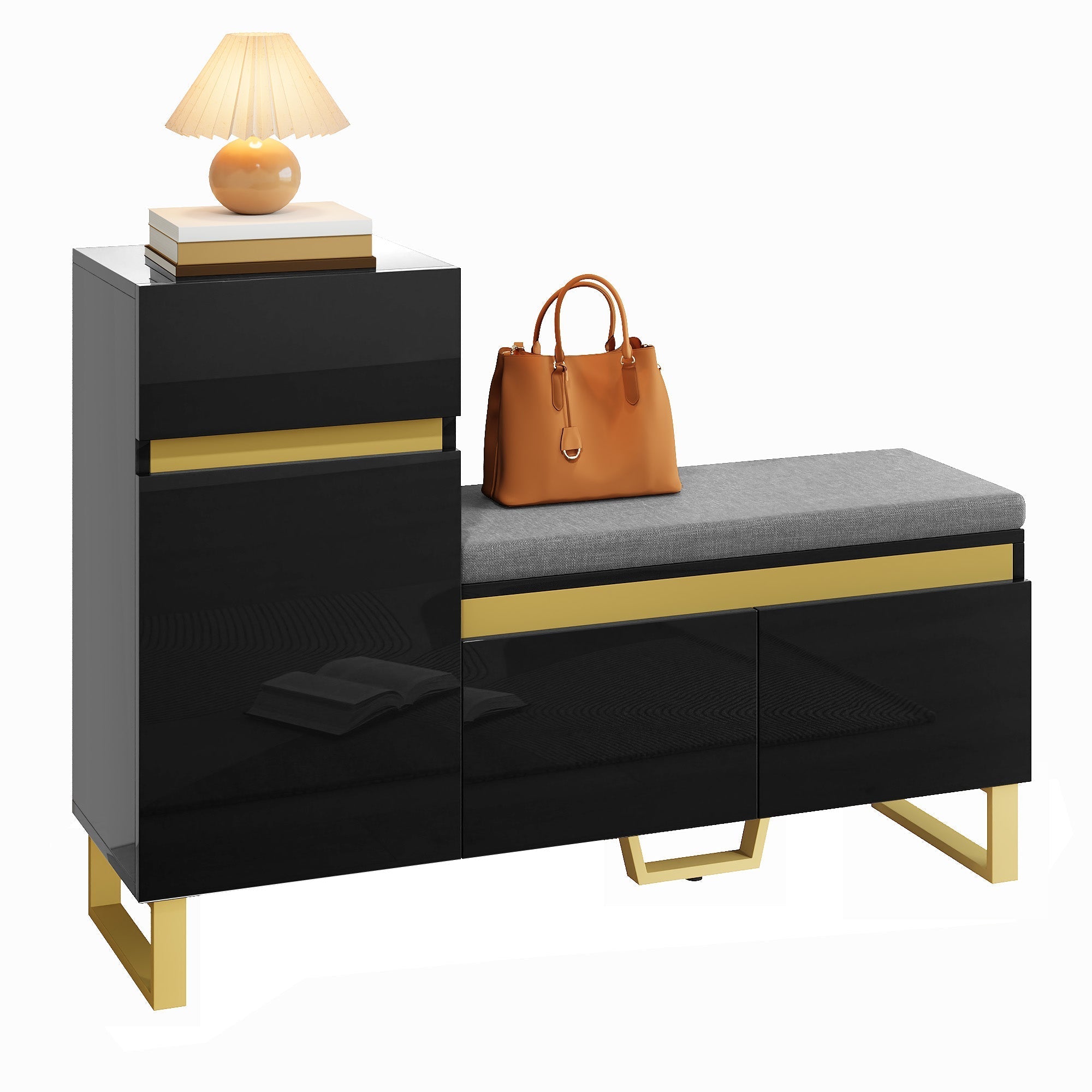Shoe Cabinet Large Capacity Multi-Tier Storage with Drawers and Doors Entryway Organizer
