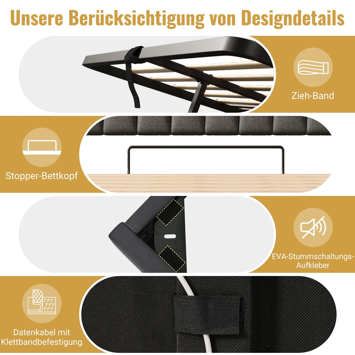 Upholstered Single Bed 90x200cm, Hydraulic Storage Headboard with USB/Type-C, LED Lights, Grey Linen