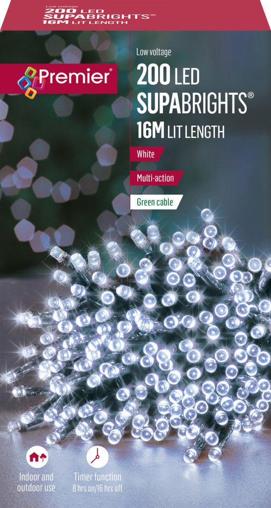 200 LED SupaBrights 16m LIT Length - White - Rathwood Store