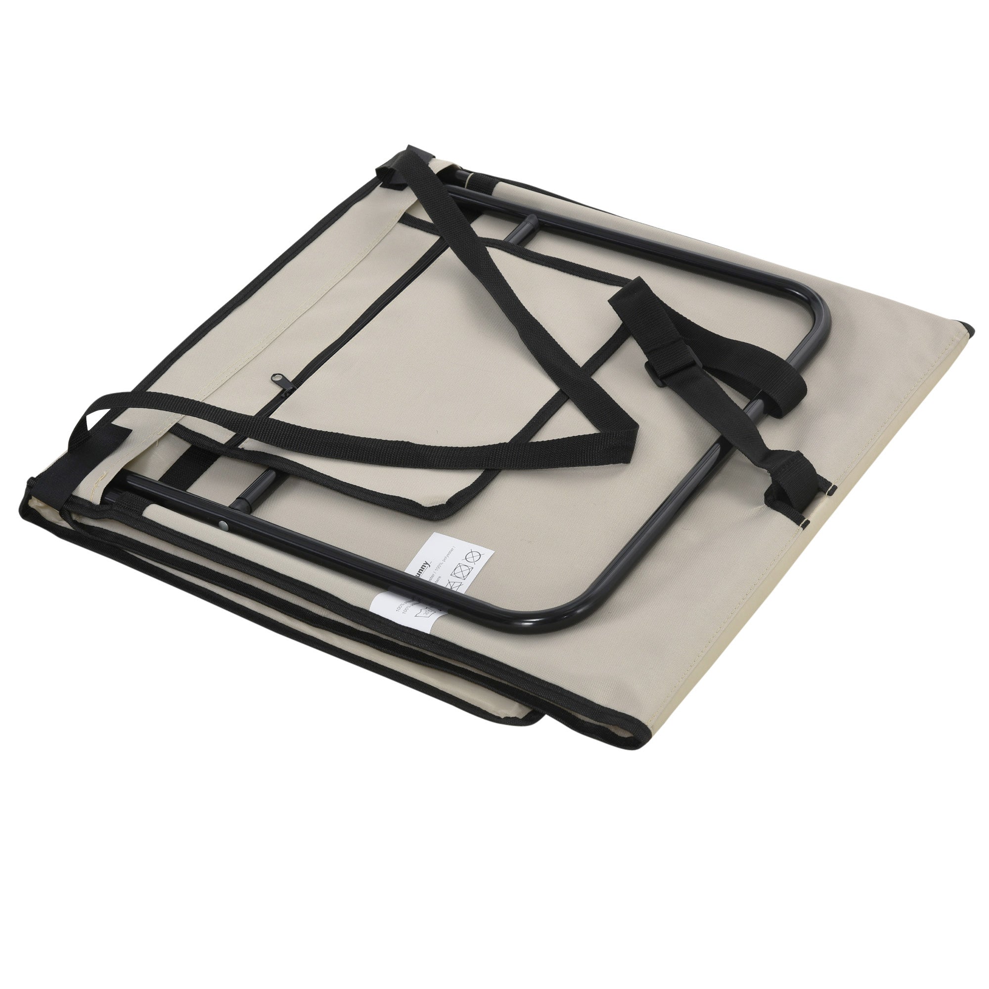 Set of 2 Foldable Beach Mats and Sun Loungers, Adjustable with Carrying Bag and Pocket, Steel/Oxford Fabric