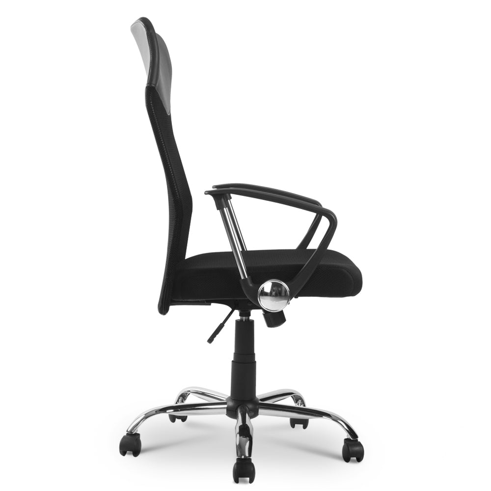 Mesh High Back Executive Office Chair, Recline, Swivel, Black Mesh Seat