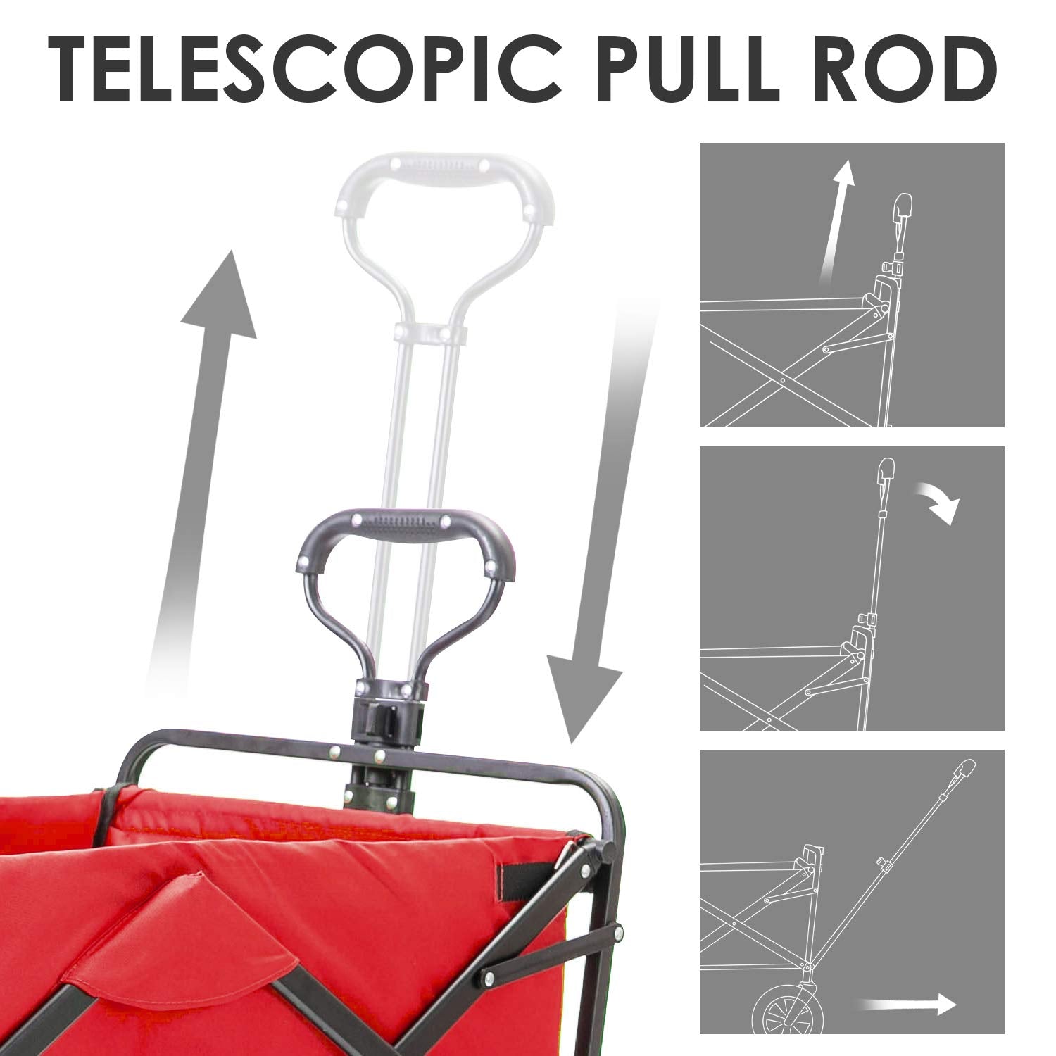 Garden Cart: Foldable Pull Wagon, Collapsible, Portable, Folding