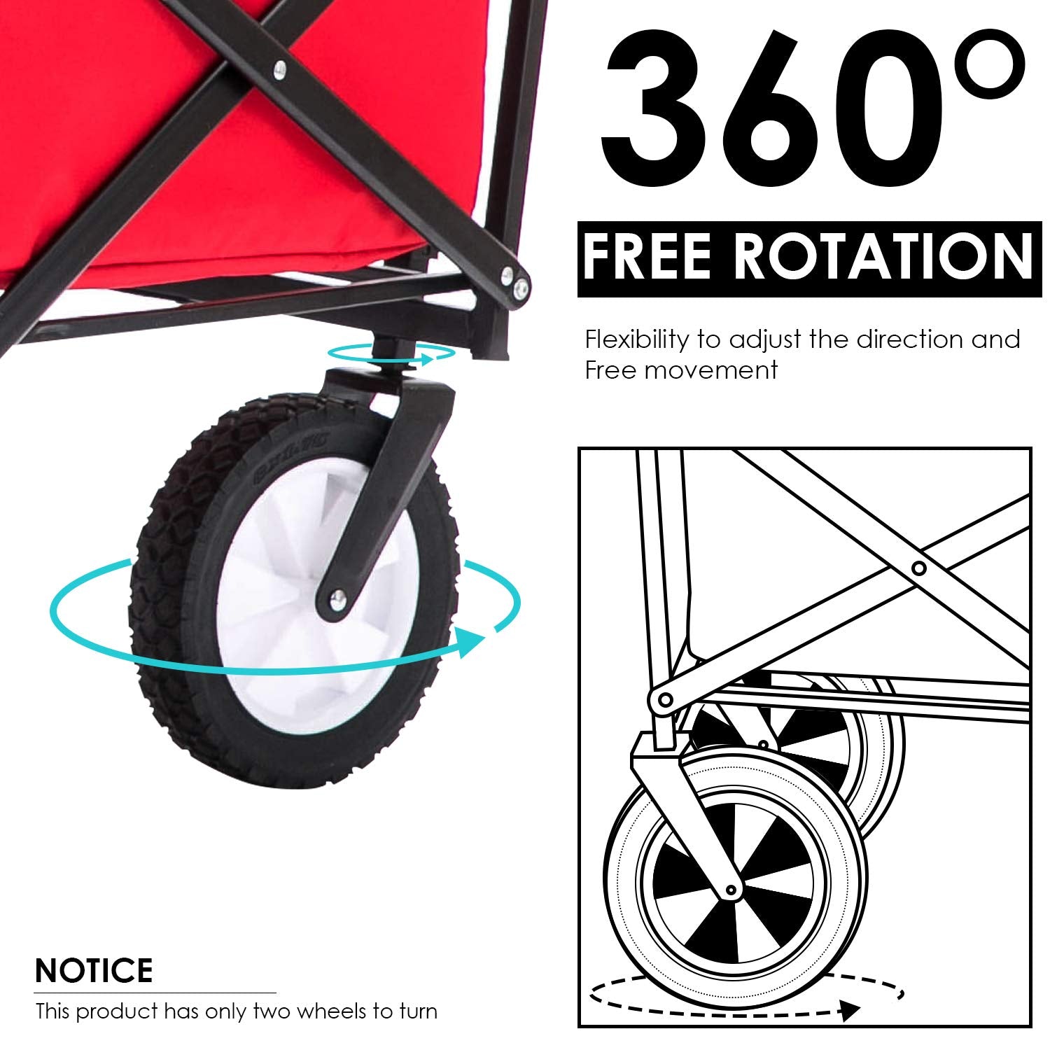 Garden Cart: Foldable Pull Wagon, Collapsible, Portable, Folding