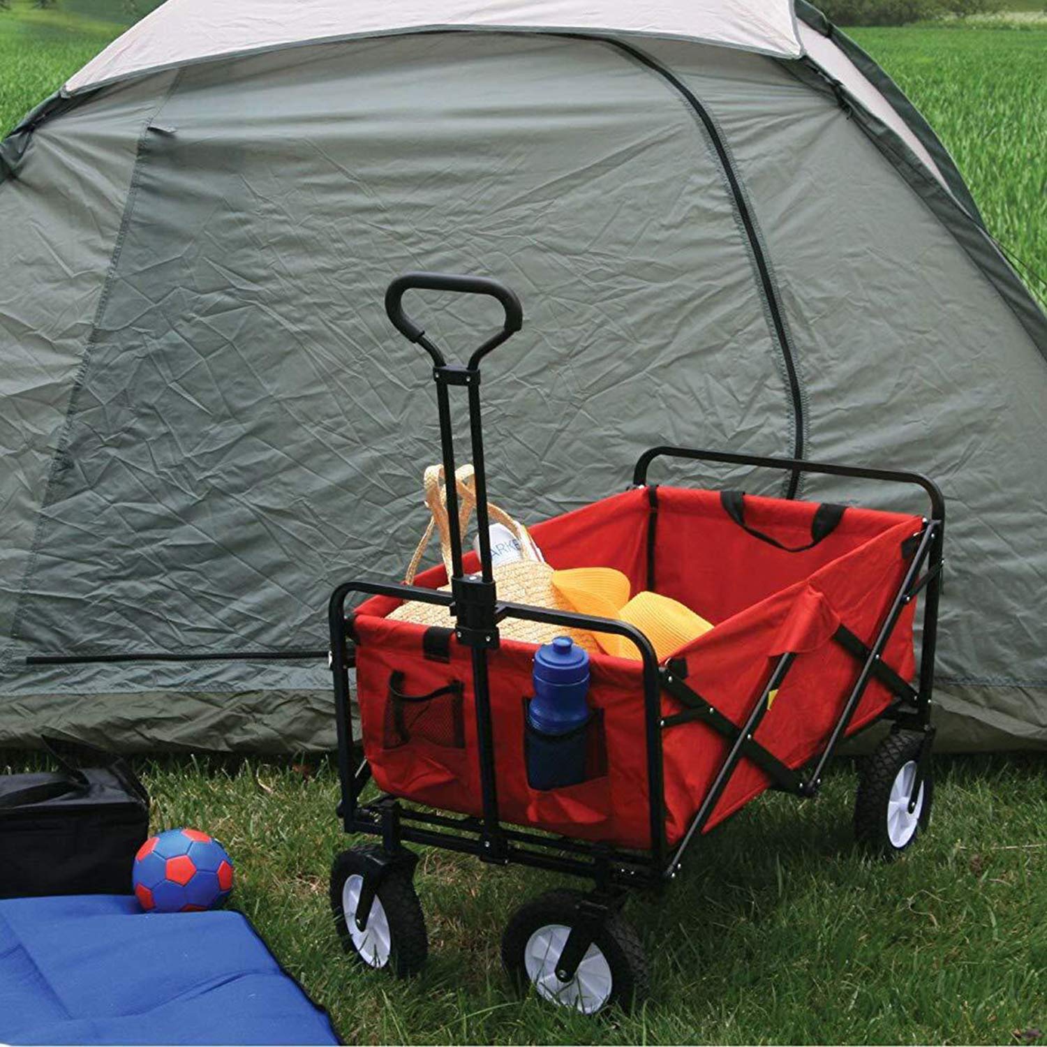 Garden Cart: Foldable Pull Wagon, Collapsible, Portable, Folding