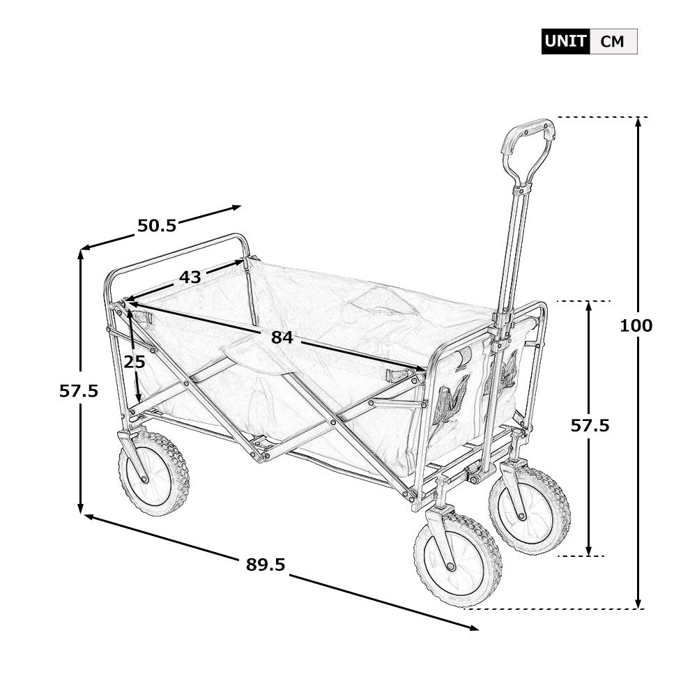 Garden Cart: Foldable Pull Wagon, Collapsible, Portable, Folding