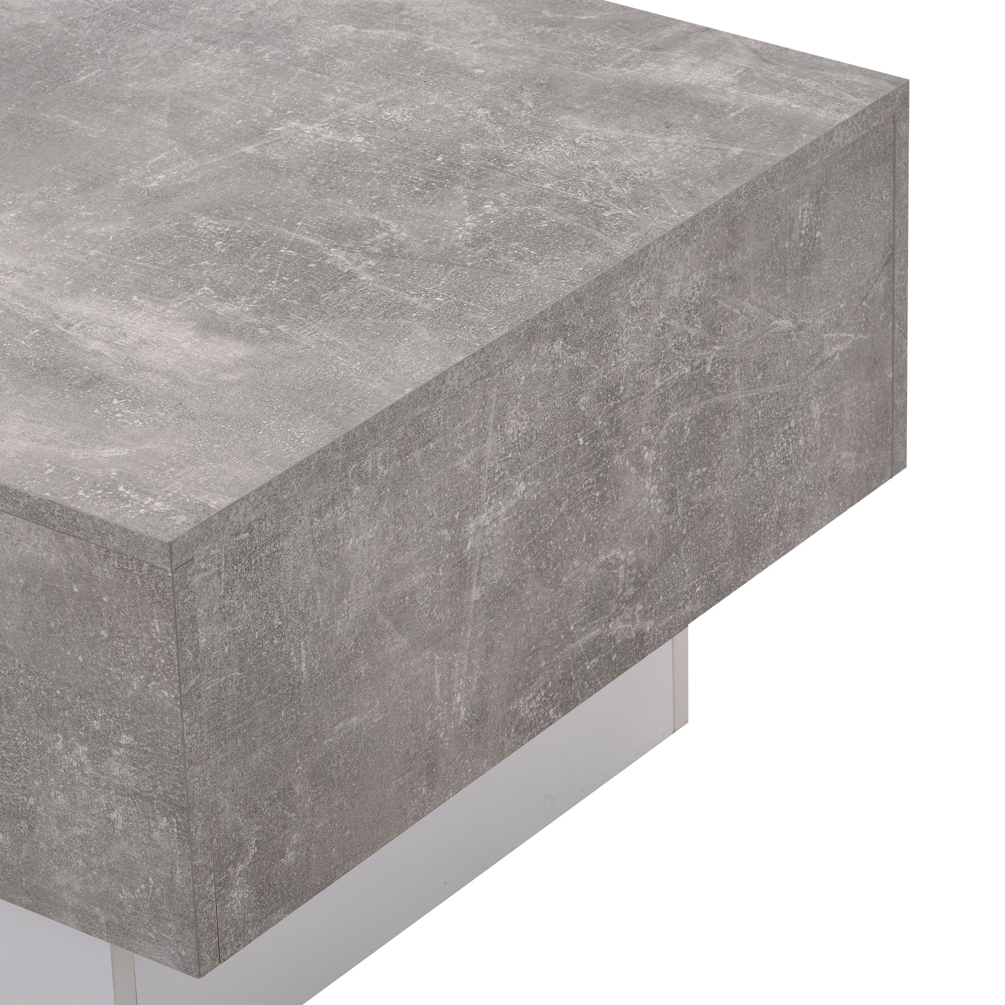 Universal Sofa Table, High Gloss with Extendable Table and Storage Space (Gray)